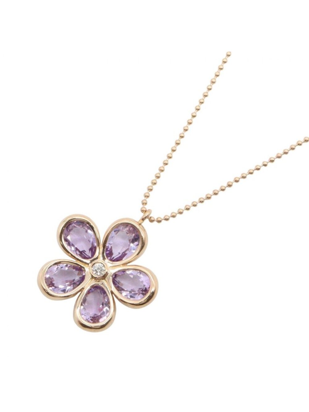 Tiffany & Co Necklace Flower Amethyst 18k Pink Gold